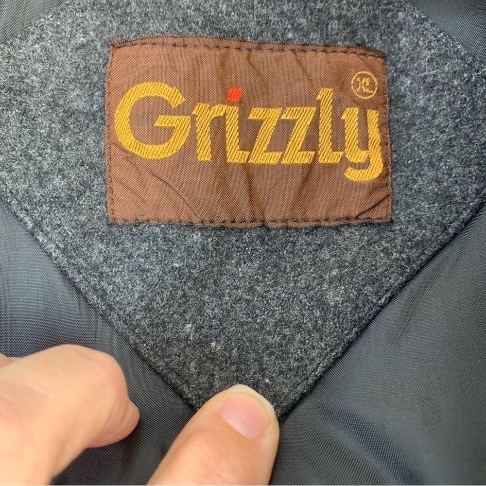 Grizzly Mens Wool Blend size XL Charcoal Gray Bomber Full Zip Coat - Picture 8 of 9